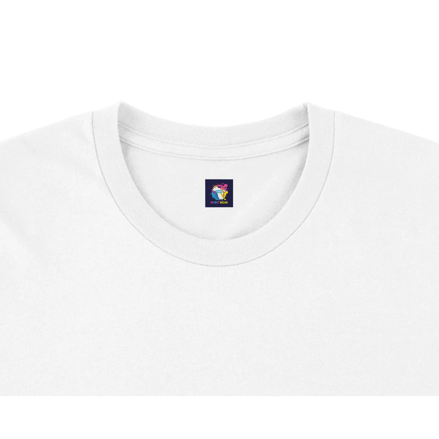 Plain white Christian graphic t-shirt featuring a classic crew neckline for casual wear