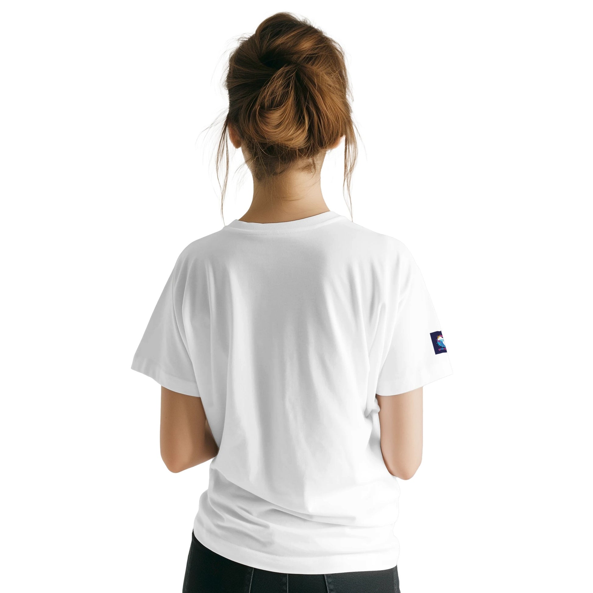 Back view of a white Christian inspirational t-shirt from Spirit Wear for everyday wear