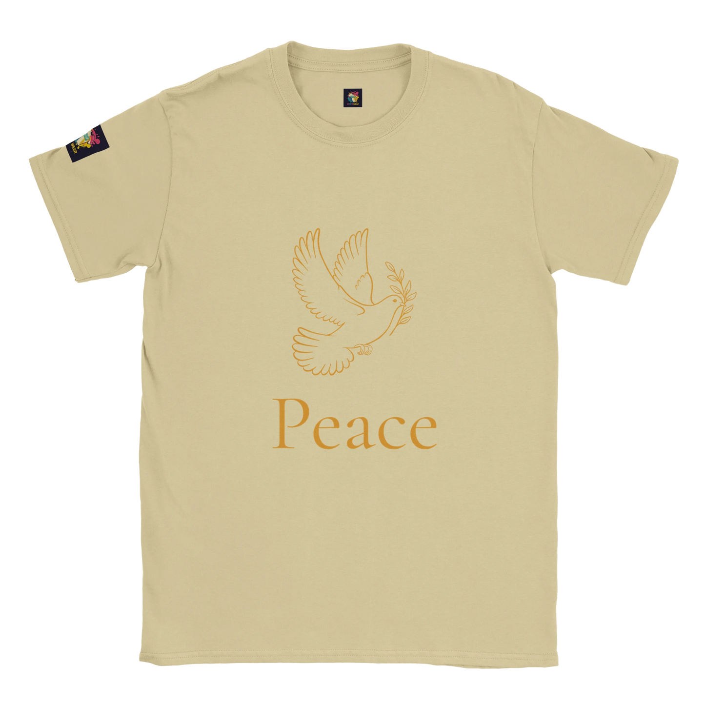 Spirit Wear Christian peace t-shirt in beige with a dove and peace print