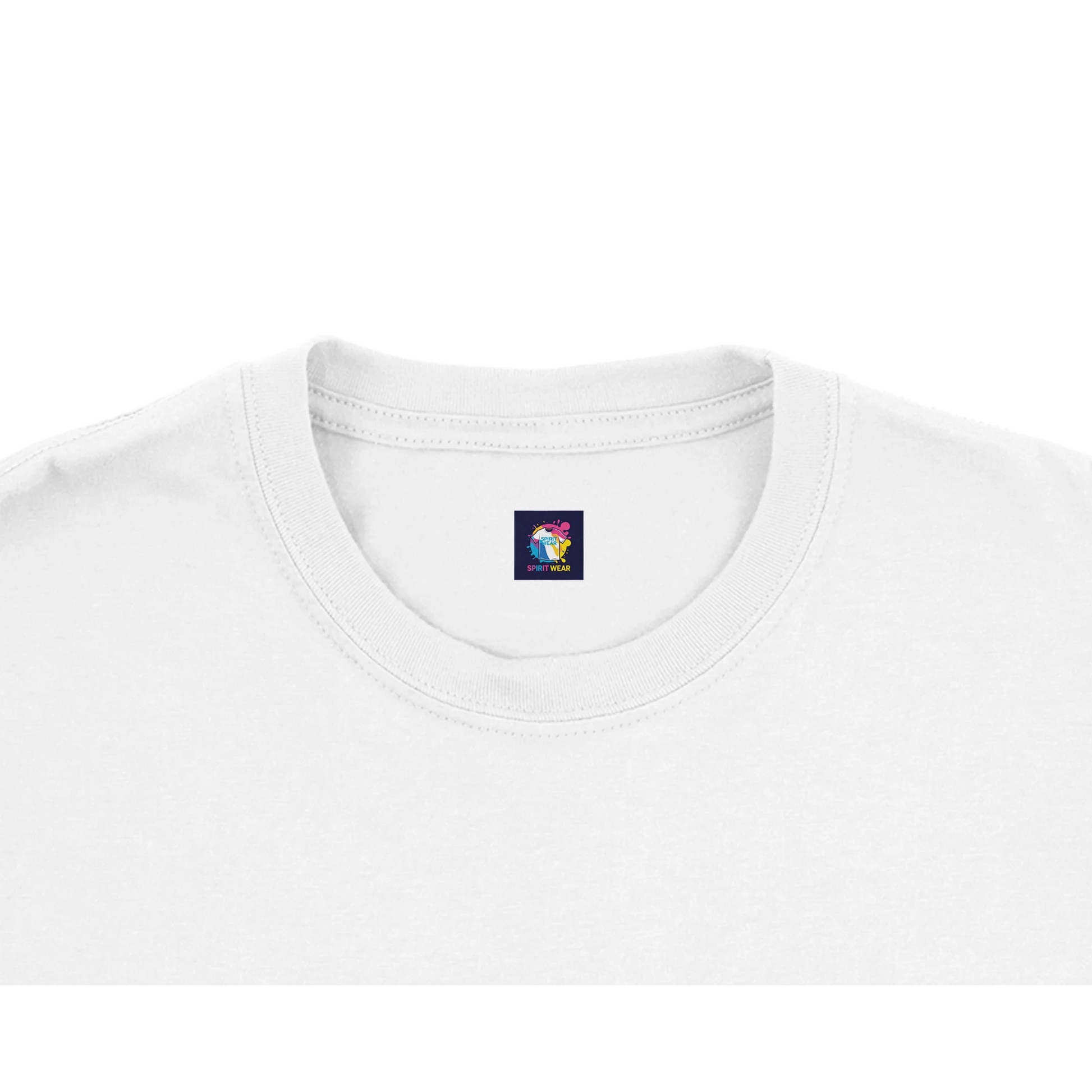 White Christian peace t-shirt featuring a soft neckline and vibrant label for comfort and style