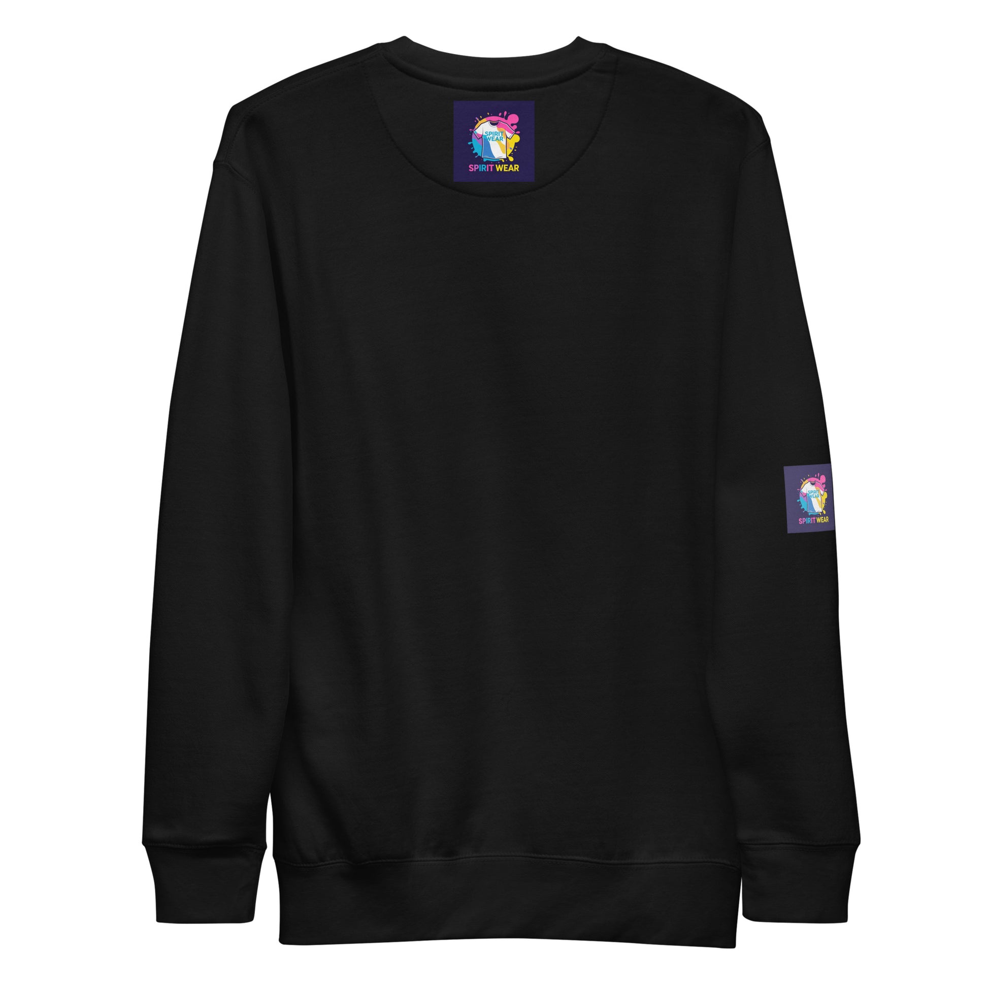 Black faith based premium sweatshirt by Spirit Wear with long sleeves and crew neck design