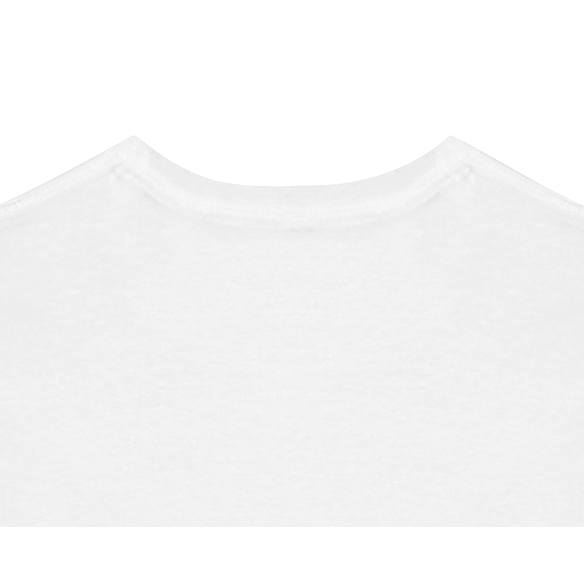 Spirit Wear white t shirt back neckline close up print material for Christian inspirational apparel and events